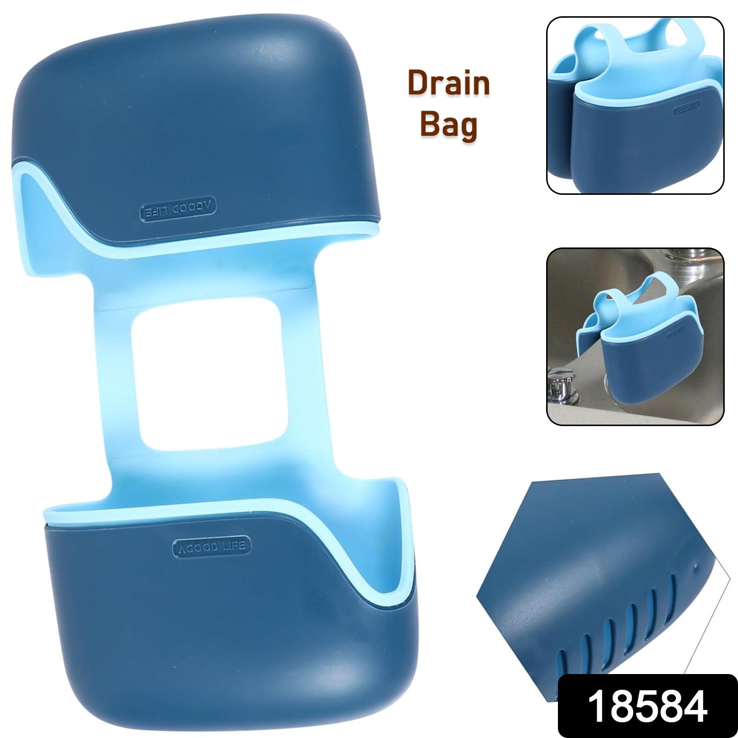 Drain Bag Draining Bracket Sponge Storage Rack Plastic Storage Holder (1 Pc)