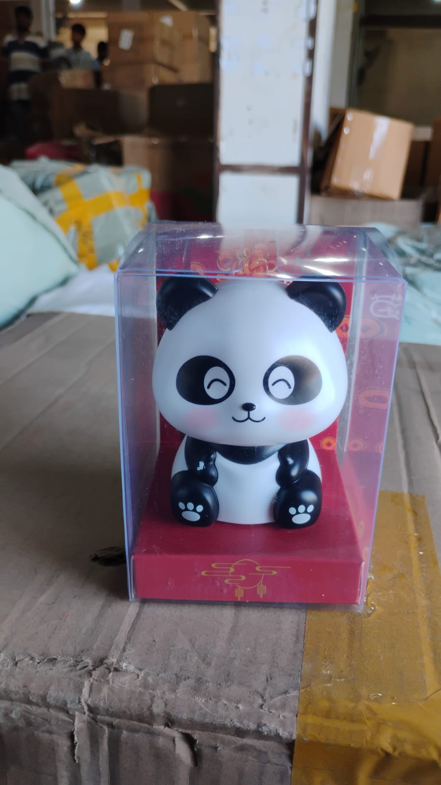 Car Decoration Solar Power Moving Head Panda Statue Creative (1 Pc) SWASTIK CREATIONS The Trend Point