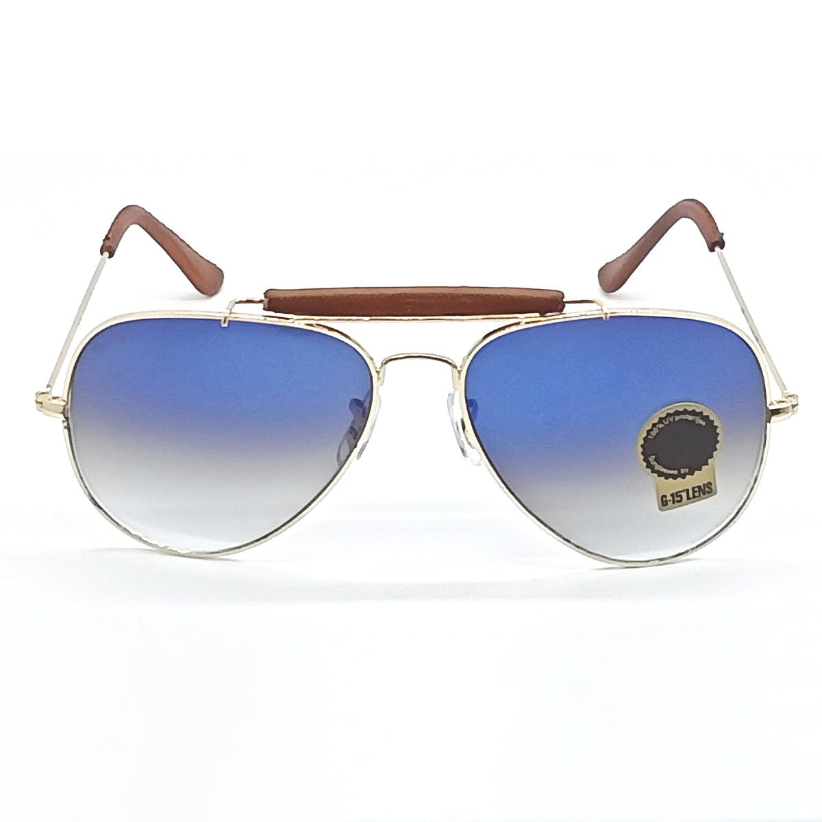 Blue Novaper Aviator Sunglasses (SUN-RN-3422-BLU2GLD-M) SWASTIK CREATIONS The Trend Point