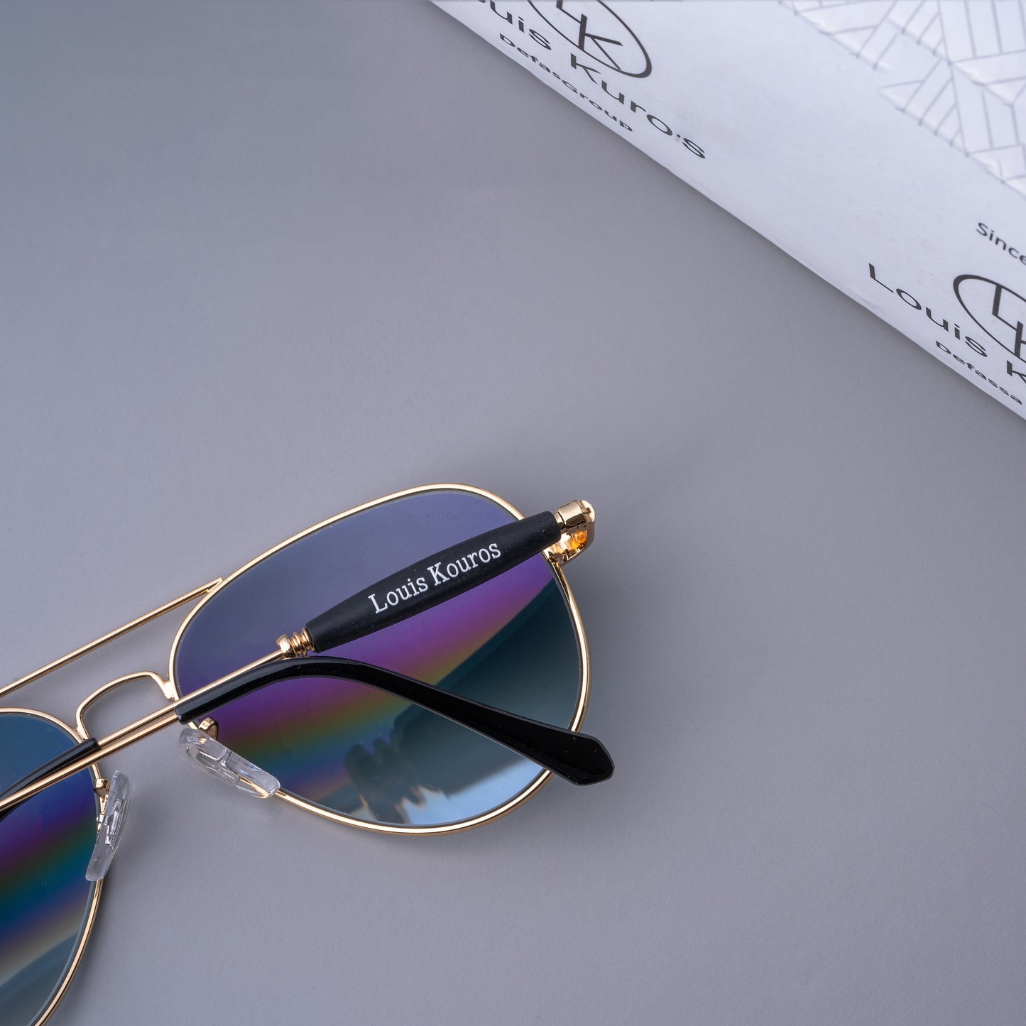 Blue Airomade Aviator Sunglasses (SUN-LK-3517-BLU2GLD-M) SWASTIK CREATIONS The Trend Point