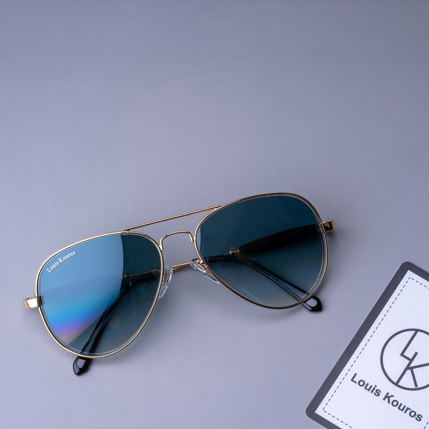 Blue Airomade Aviator Sunglasses (SUN-LK-3517-BLU2GLD-M) SWASTIK CREATIONS The Trend Point