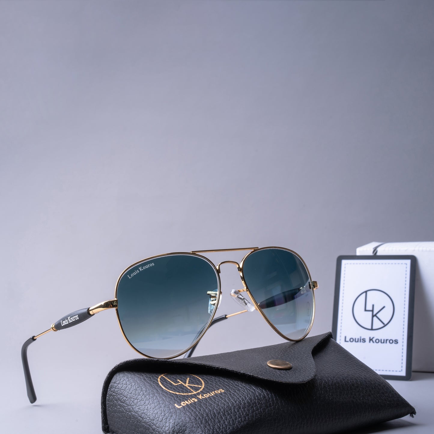 Blue Airomade Aviator Sunglasses (SUN-LK-3517-BLU2GLD-M) SWASTIK CREATIONS The Trend Point