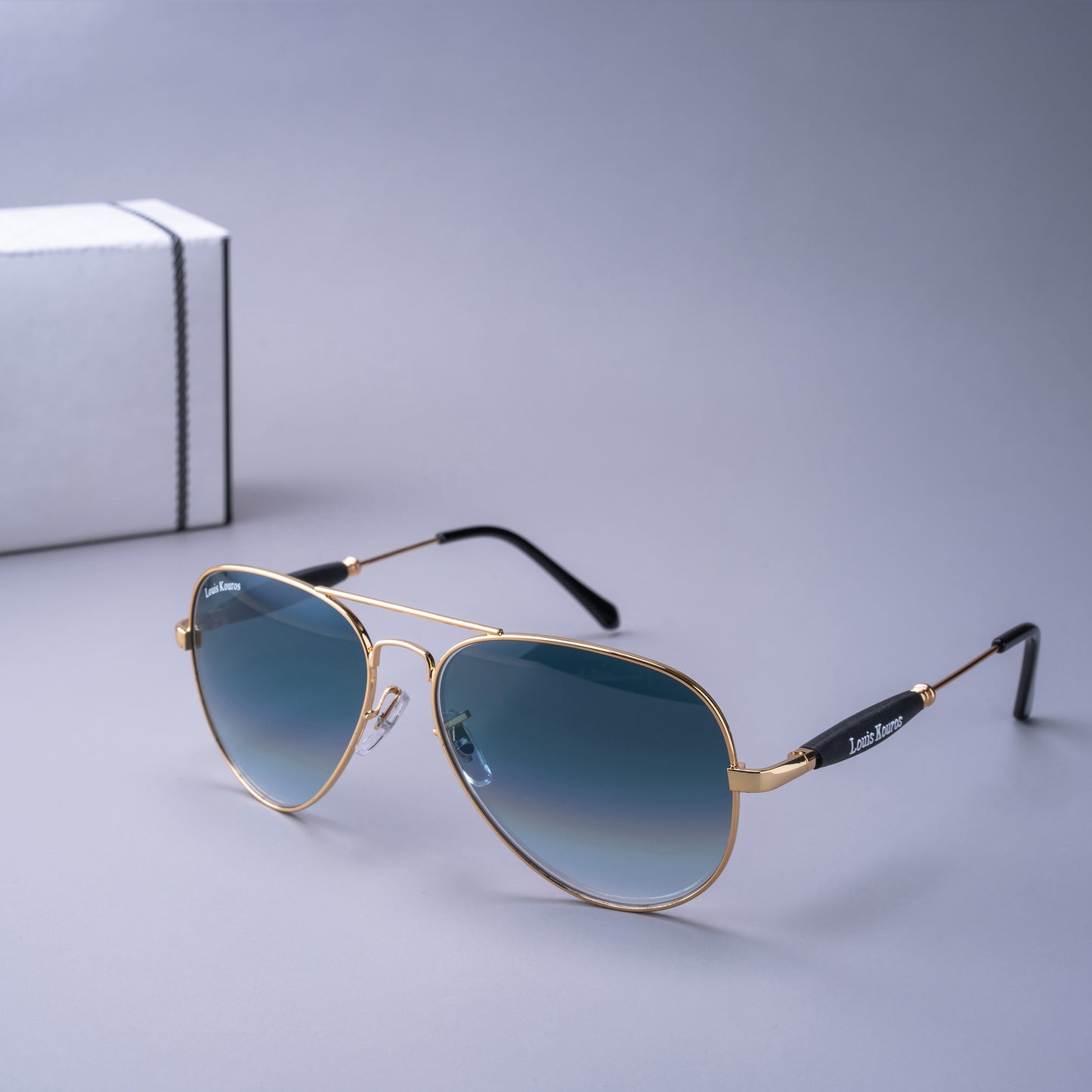 Blue Airomade Aviator Sunglasses (SUN-LK-3517-BLU2GLD-M) SWASTIK CREATIONS The Trend Point