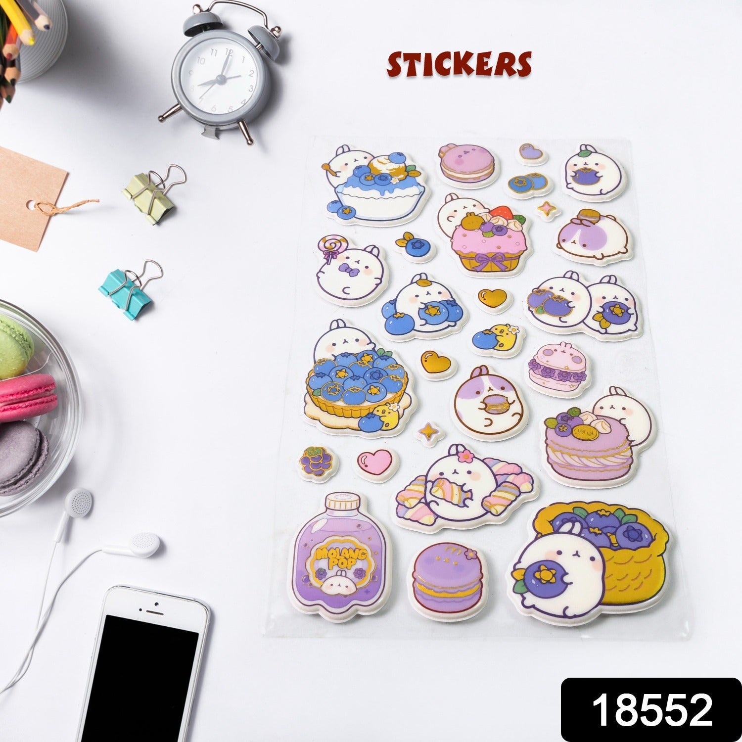 Multipurpose Adhesive 3D Stickers (1 Sheet / 17×10 Cm)