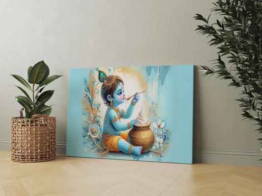 CH-RK-LDP5 Radha Krishna Canvas Paintings For Wall Decoration For Living Room Bedroom Home Office & Hotels