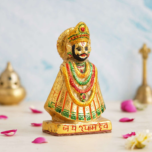 Swastik Trend Point  Shree Khatu Shyam Ji Murti Baba Khatu Maharaj Idol Statue Sculpture Pooja Idols - Home Dcor Brass Lord Best Item for Puja and Home, Temple & Office Multicolor