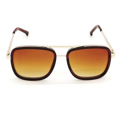 Brown HUMBLEE Square Sunglasses (SUN-LC-0652-BRN2GLD-LARGE) - SWASTIK CREATIONS The Trend Point