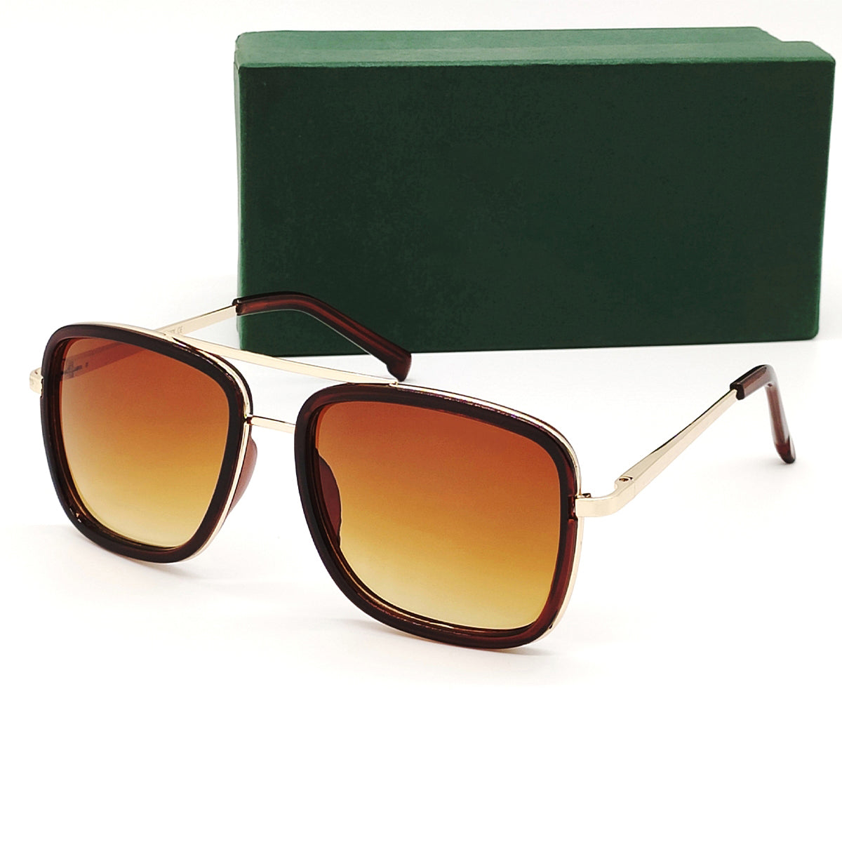 Brown HUMBLEE Square Sunglasses (SUN-LC-0652-BRN2GLD-LARGE) - SWASTIK CREATIONS The Trend Point SWASTIK CREATIONS The Trend Point