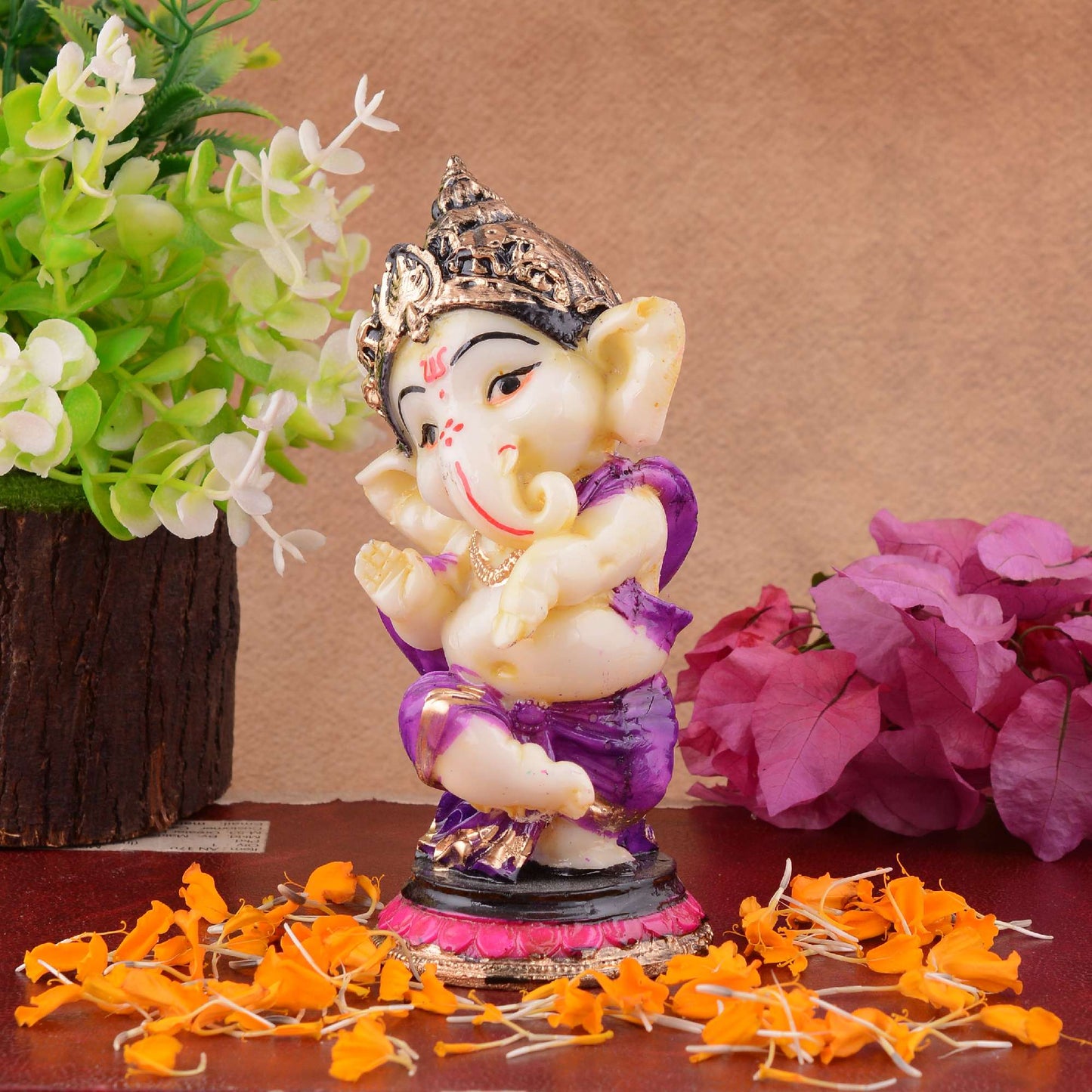 Swastik Trend Point Ganesha Statue  Idol Shriganesh Bhagwan Murti / Home, Office Decor / Car Dashboard Ganpati / Lord Vinayaka Statue God of Luck & Success Sculpture / Gift Items -06 SWASTIK CREATIONS The Trend Point