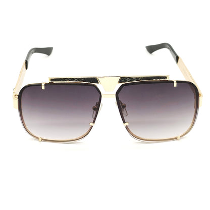 Black Napoli Square Sunglasses (SUN-LV-7003-BLK2GLD)