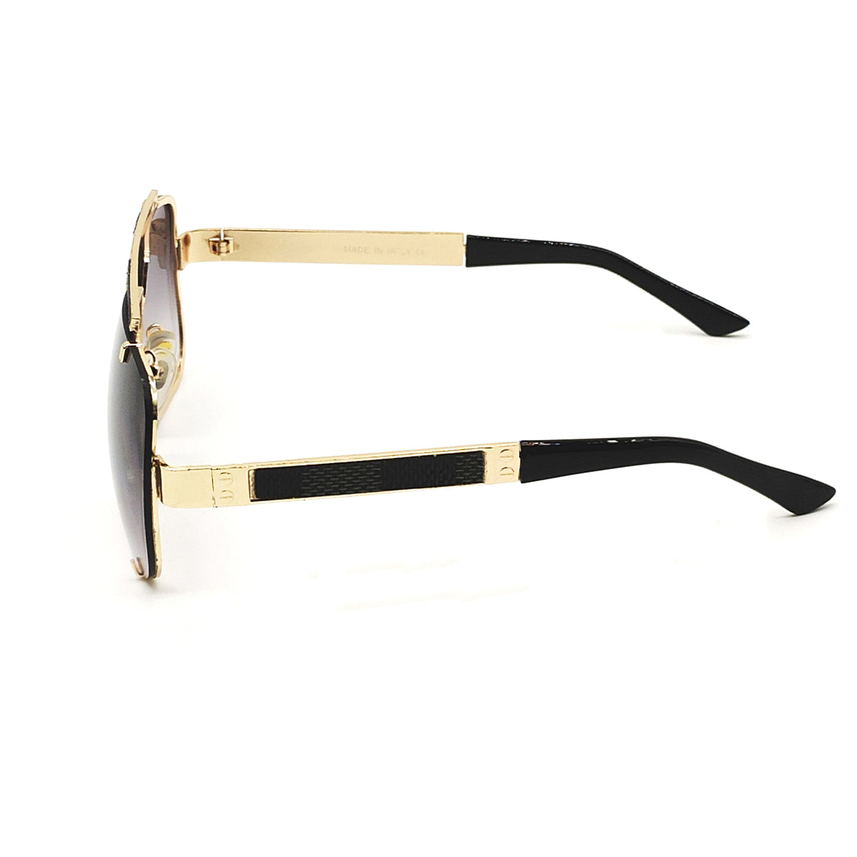 Black Napoli Square Sunglasses (SUN-LV-7003-BLK2GLD) SWASTIK CREATIONS The Trend Point