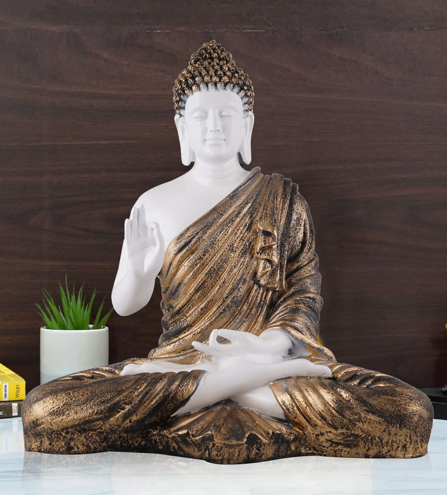 Swastik Trend Point Gautam Buddha Statue Showpiece Idol Figurine for Feng Sui, Vastu, Home Decor, Office, Diwali, Gifting, Living Room, Bedroom, Study Table -4 SWASTIK CREATIONS The Trend Point