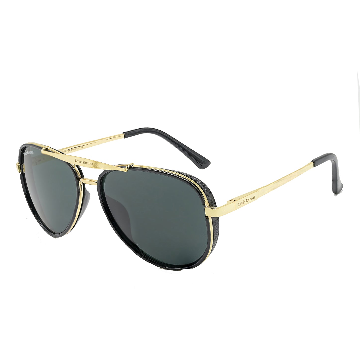 Black Cherokee Aviator Sunglasses (SUN-LK-4414-BLK1GLD-M) SWASTIK CREATIONS The Trend Point