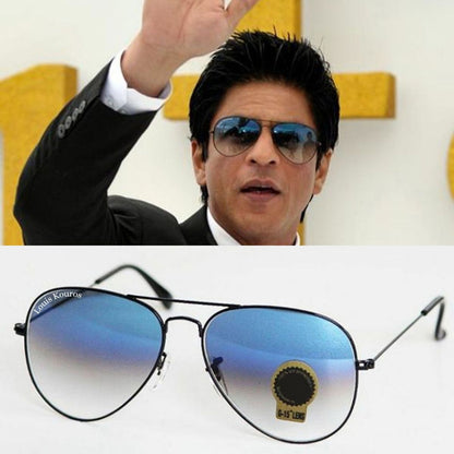 Blue Armstoner Aviator Sunglasses (SUN-LK-3026-BLU2BLK-M) - SWASTIK CREATIONS The Trend Point