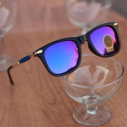 Blue Enigte Square Sunglasses (SUN-RN-2148-BLU3GLD-M)