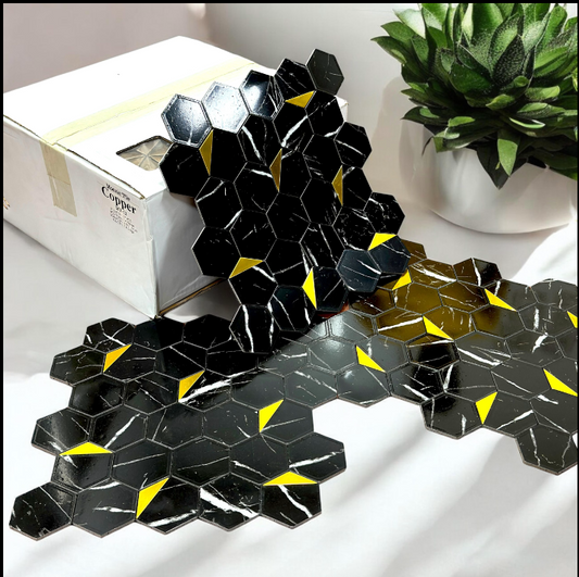 Black Marble Design Mosaic Tile (Box of 55 pc)