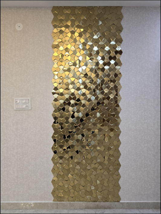 Designer Golden SS Metal Mosaic Tile (Box of 11pc)