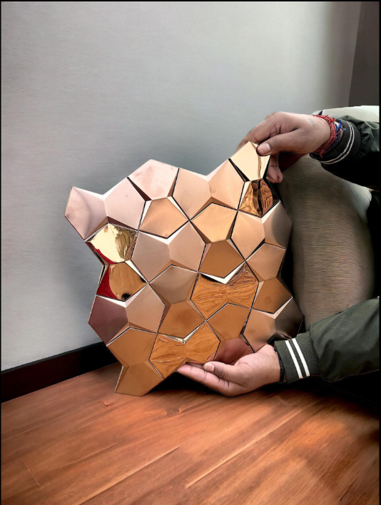 Designer Copper SS Metal Mosaic Tile (Box of 11pc) (1 Tile Coverage Area 0.9 Sq Ft)