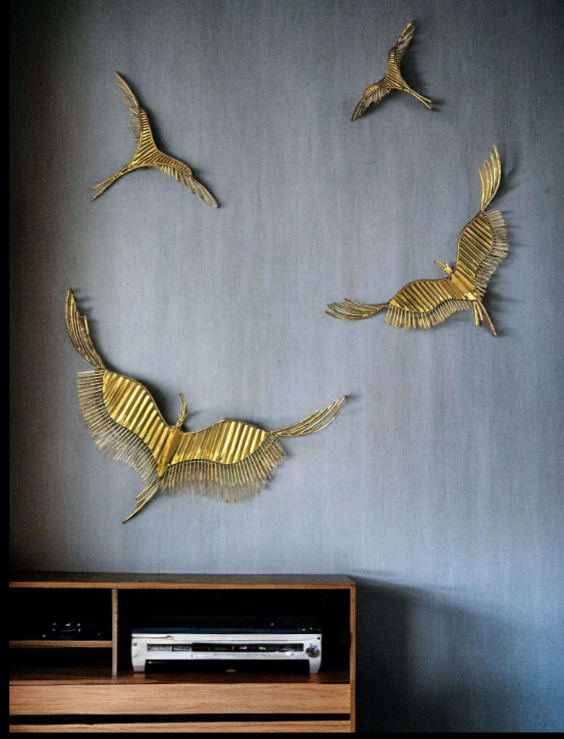 4 Metal Birds Wall Art (SR1001)