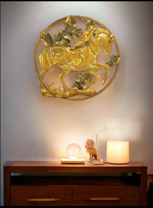 Fantasy Running Horse Metal Wall Art With LED