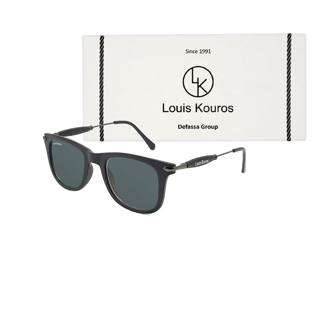 Black Buloster Square Sunglasses (SUN-LK-2148-BLK1BLK-M)