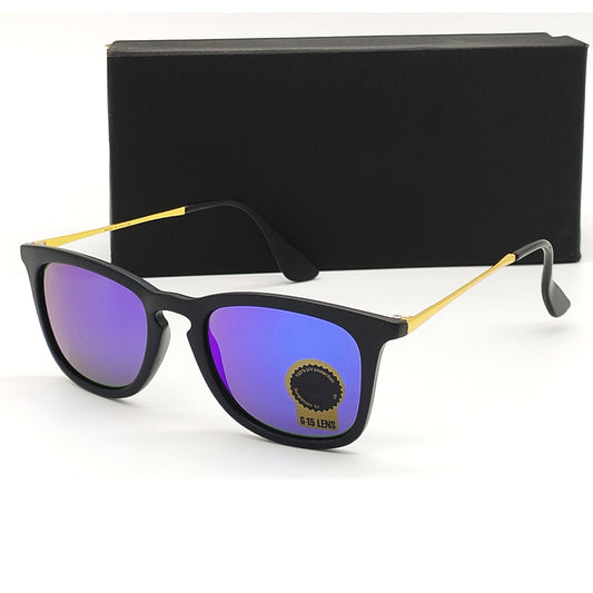 RIBA 4187 Square Sunglasses (SUN-RN-4187-BLU3GLD-M)