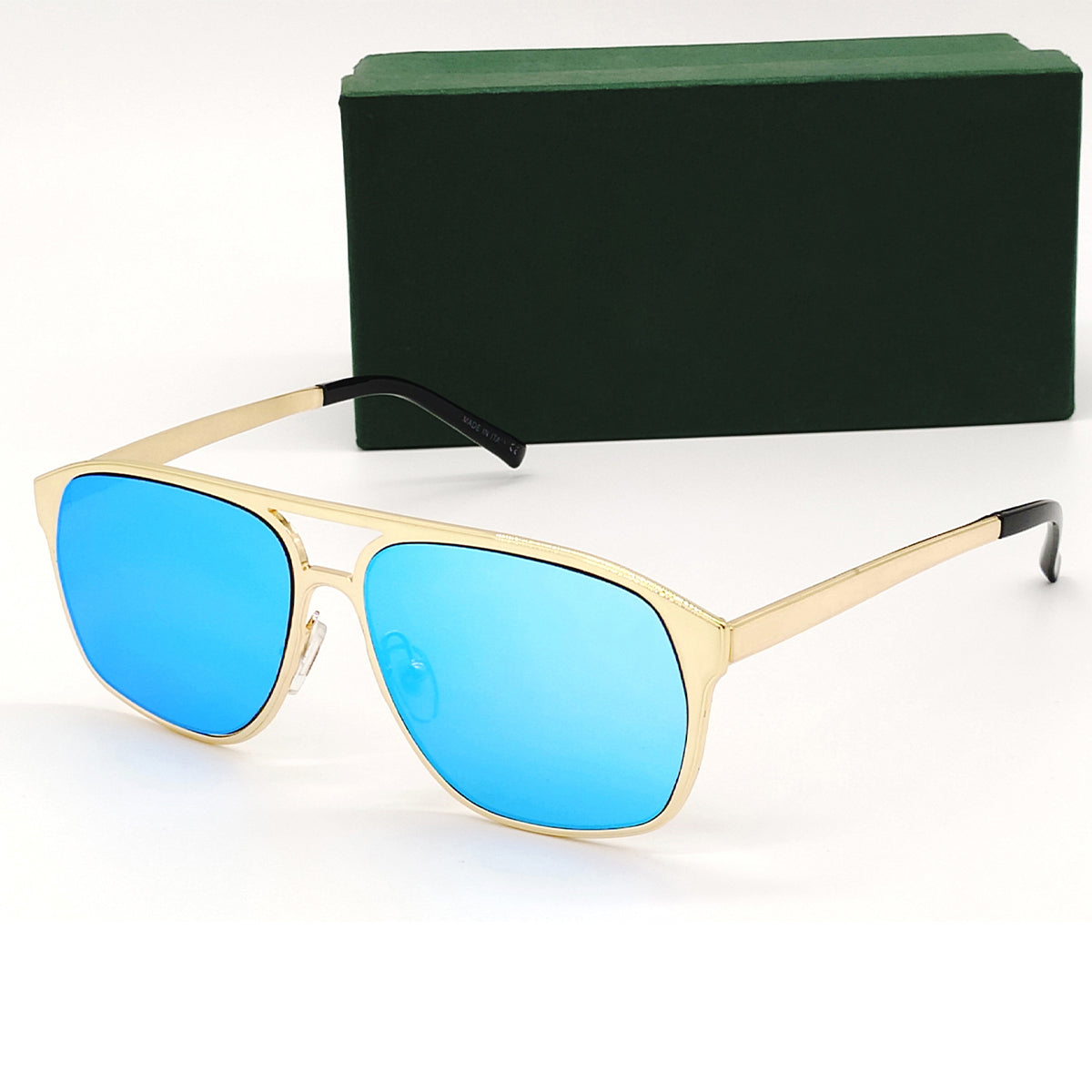 Aqua Blue MECH BEASTS Square Sunglasses (SUN-LC-0144-AQB3GLD) - SWASTIK CREATIONS The Trend Point SWASTIK CREATIONS The Trend Point