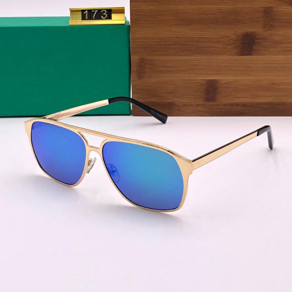 Aqua Blue MECH BEASTS Square Sunglasses (SUN-LC-0144-AQB3GLD) - SWASTIK CREATIONS The Trend Point SWASTIK CREATIONS The Trend Point