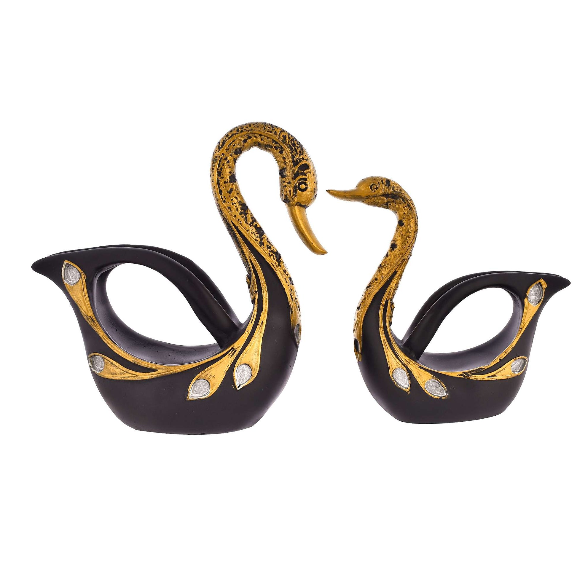 Swastik Trend Point Swan Pair Special Big Design Sculpture for Home Decor Showpiece Figurine 30cm*11cm*20cm