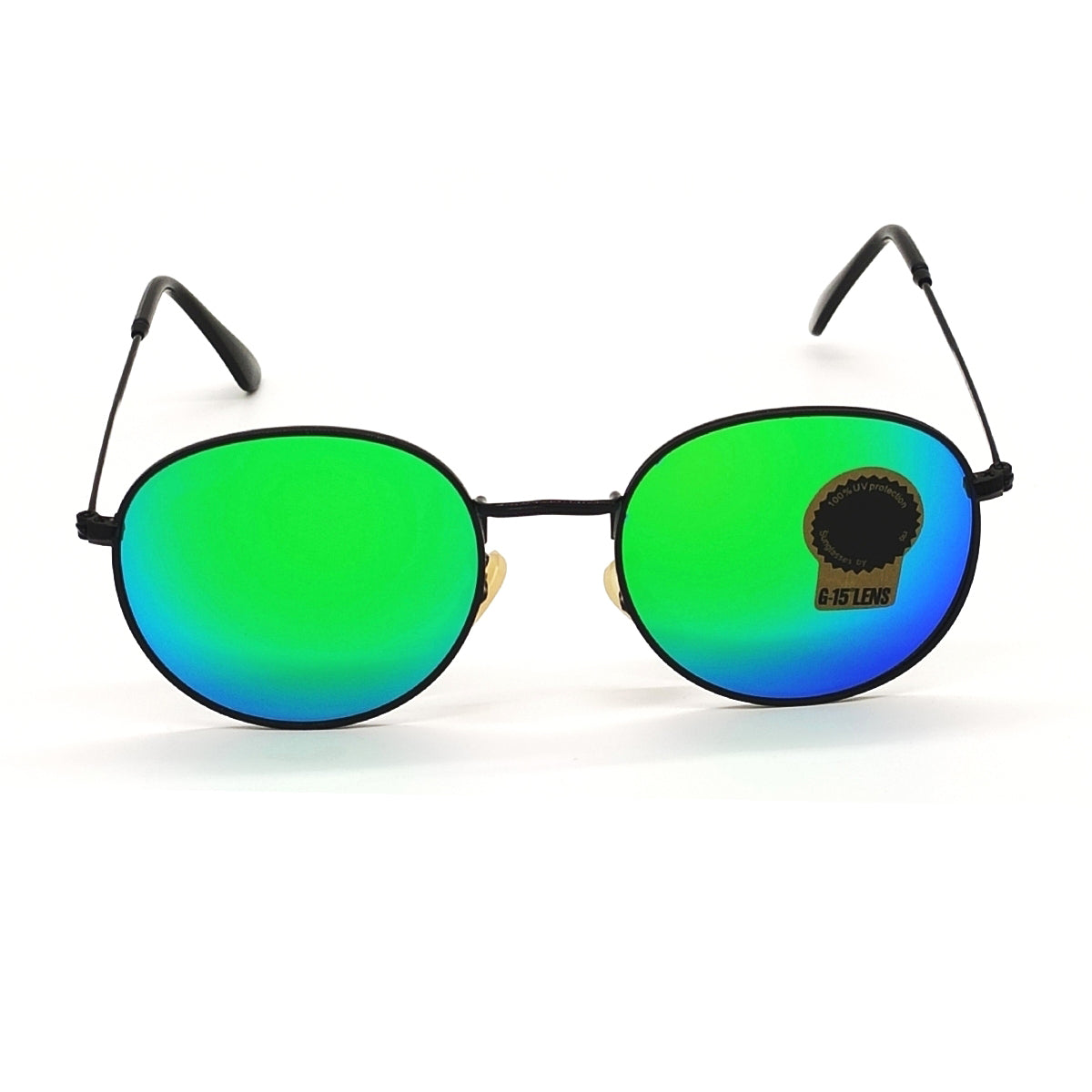 Aqua Green Nubelight Round Sunglasses (SUN-RN-3447-AQG3BLK-M) SWASTIK CREATIONS The Trend Point