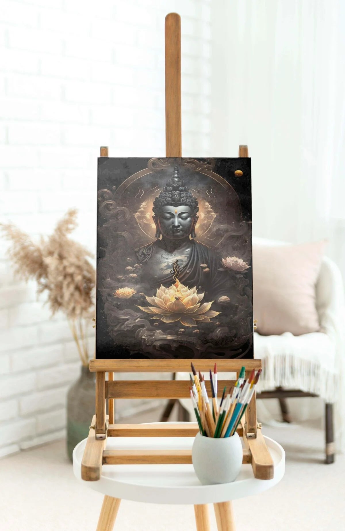 CH-BD4 Buddha Canvas Paintings For Wall Decoration For Living Room Bedroom Home Office & Hotels SWASTIK CREATIONS The Trend Point