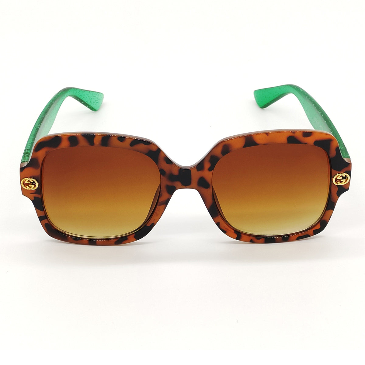 Brown TDF Square Sunglasses (SUN-GC-0333-BRN2GRN-LEOPARD) - SWASTIK CREATIONS The Trend Point SWASTIK CREATIONS The Trend Point