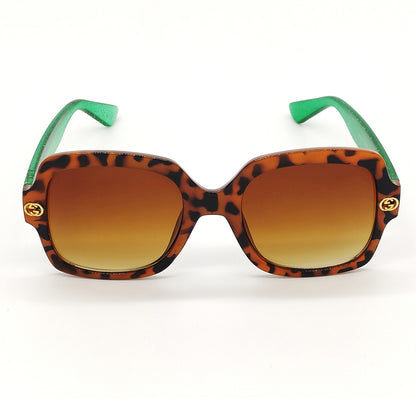 Brown TDF Square Sunglasses (SUN-GC-0333-BRN2GRN-LEOPARD) - SWASTIK CREATIONS The Trend Point