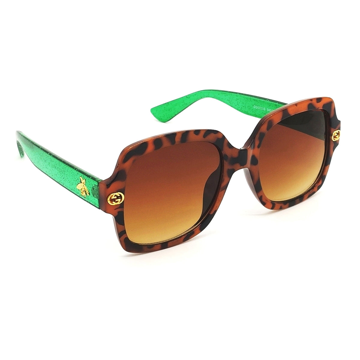 Brown TDF Square Sunglasses (SUN-GC-0333-BRN2GRN-LEOPARD) - SWASTIK CREATIONS The Trend Point SWASTIK CREATIONS The Trend Point