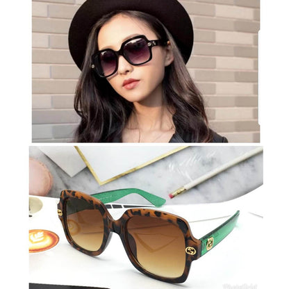 Brown TDF Square Sunglasses (SUN-GC-0333-BRN2GRN-LEOPARD) - SWASTIK CREATIONS The Trend Point