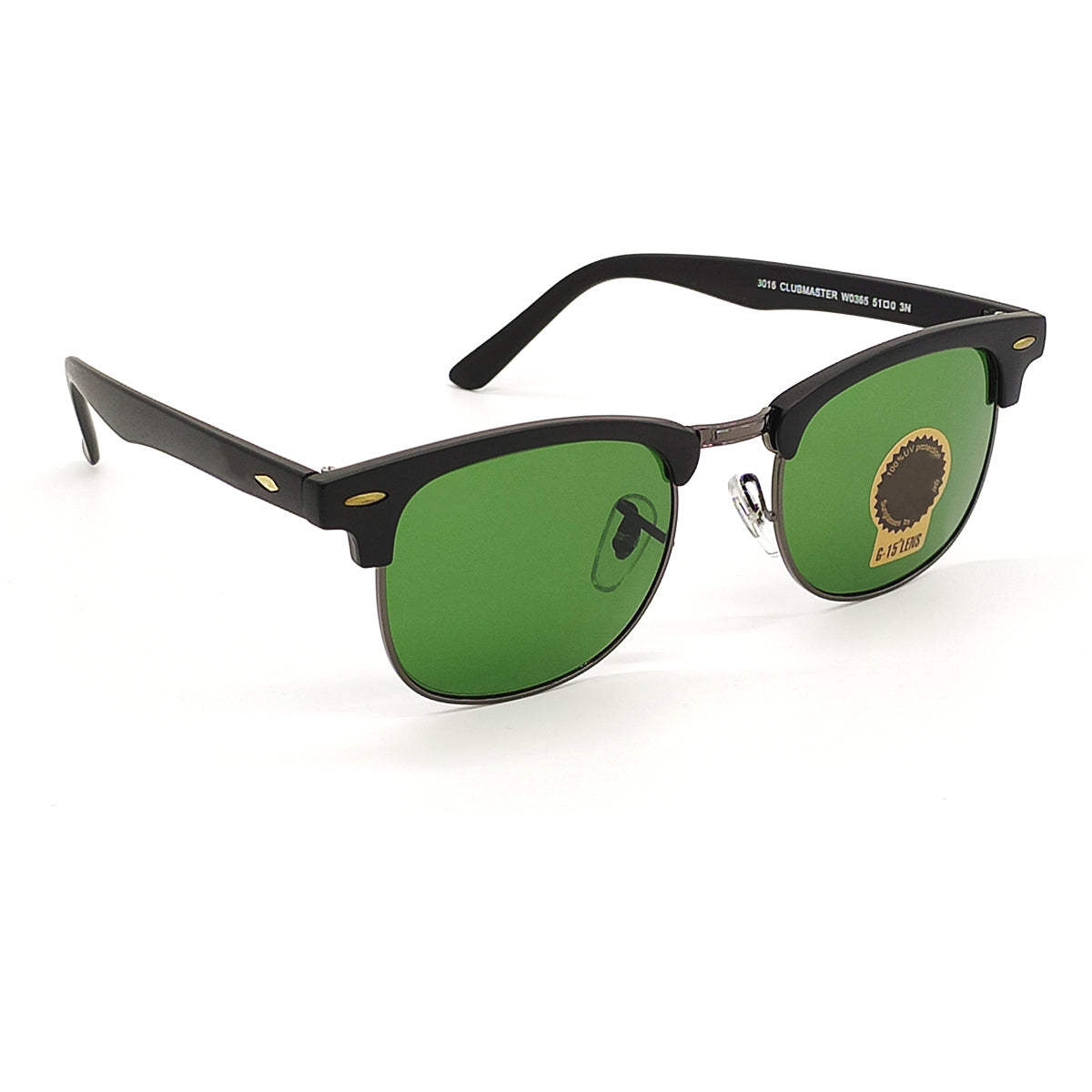 Green Eltrose Square Sunglasses (SUN-RN-3016-GRN1GLD-M) SWASTIK CREATIONS The Trend Point