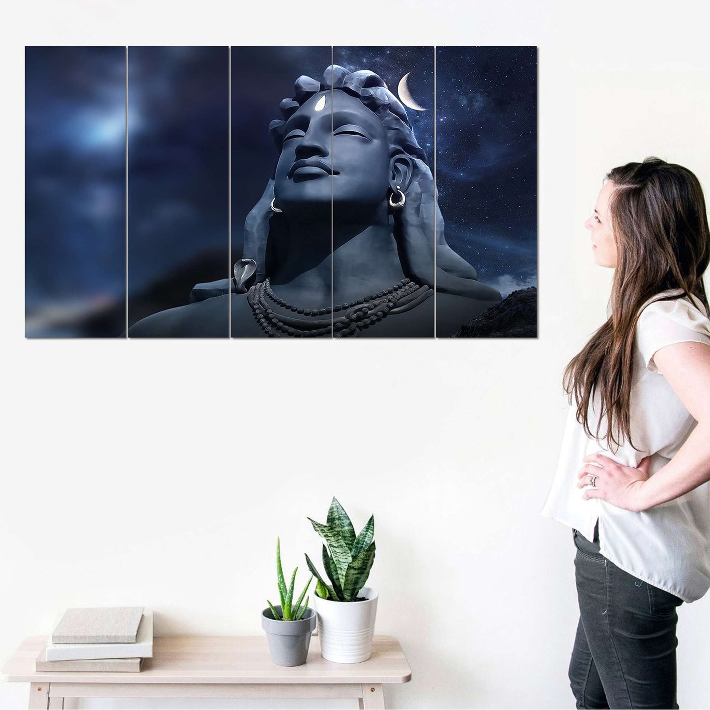 Shiva Adiyogi - SET OF 5 DIGITAL WALL PAINTING (2Y4AD1) SWASTIK CREATIONS The Trend Point