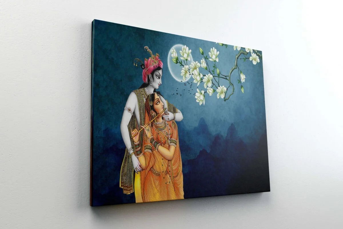 CH-RK-LDP1 Radha Krishna Canvas Paintings For Wall Decoration For Living Room Bedroom Home Office & Hotels SWASTIK CREATIONS The Trend Point