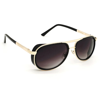 Black Speciale Oval Sunglasses (SUN-LC-0179-BLK2GLD) - SWASTIK CREATIONS The Trend Point