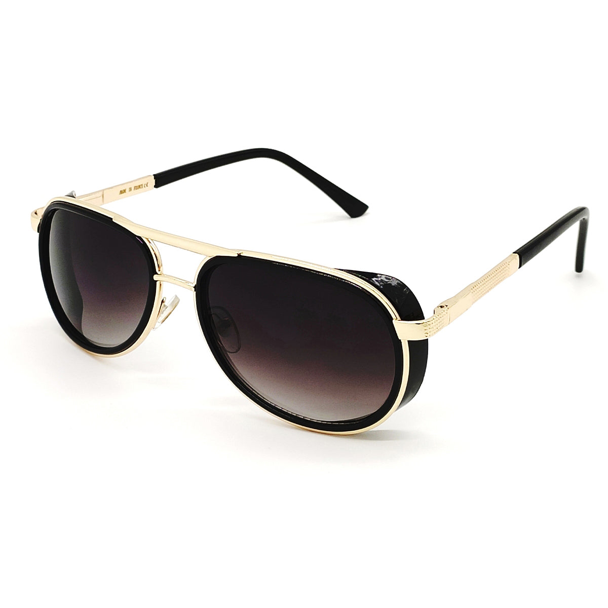 Black Speciale Oval Sunglasses (SUN-LC-0179-BLK2GLD) - SWASTIK CREATIONS The Trend Point SWASTIK CREATIONS The Trend Point