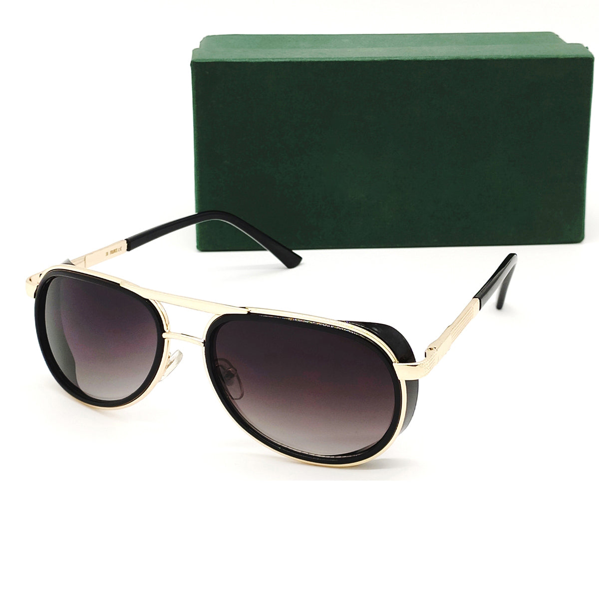 Black Speciale Oval Sunglasses (SUN-LC-0179-BLK2GLD)