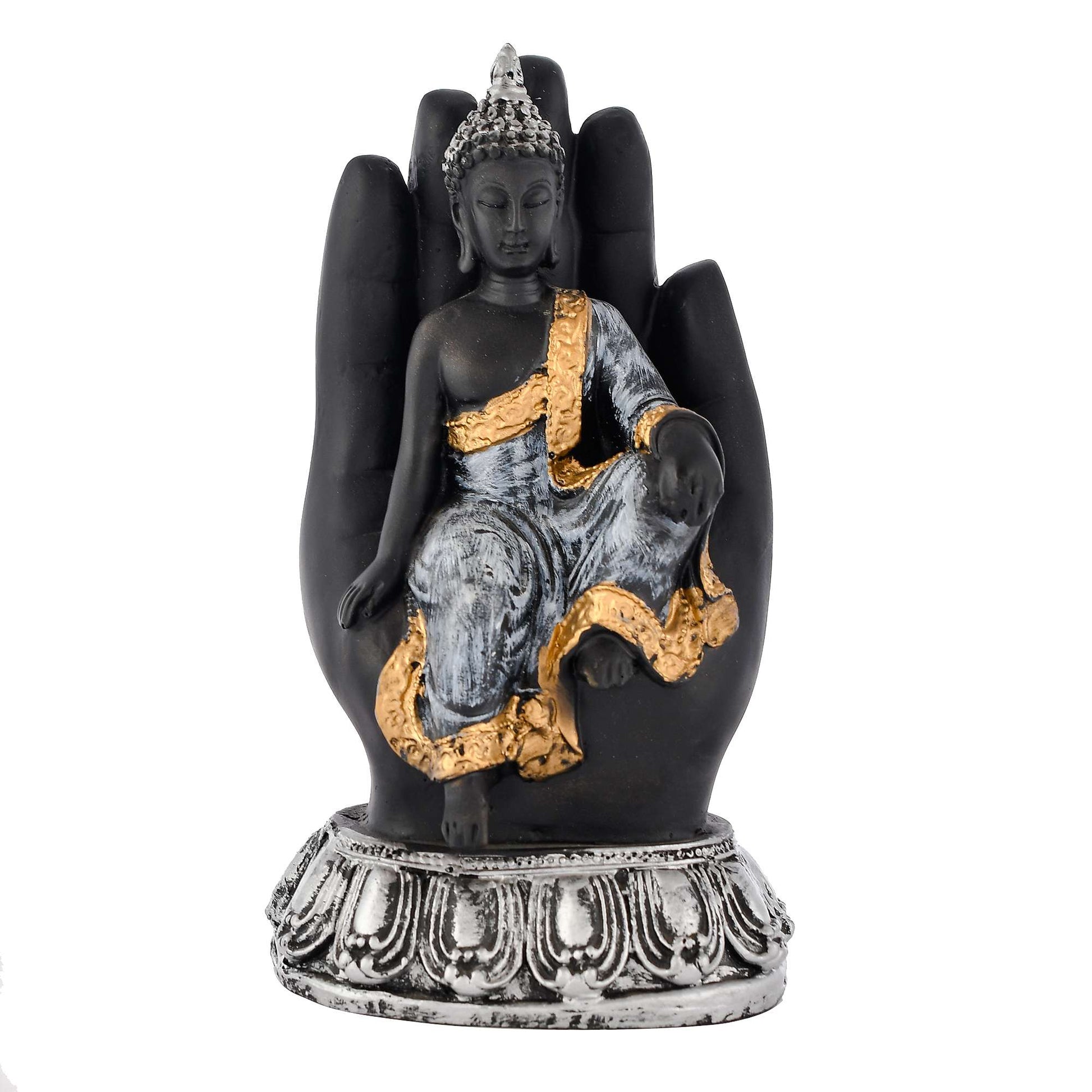 Swastik Trend Point Meditating Sitting Buddha Idols for Home Decor Diwali Gifts for Family and Friends 6cm*10cm*20cm