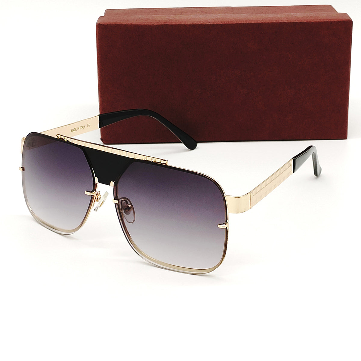 Black SELTOS Square Sunglasses (SUN-LV-5996-BLK2GLD) SWASTIK CREATIONS The Trend Point