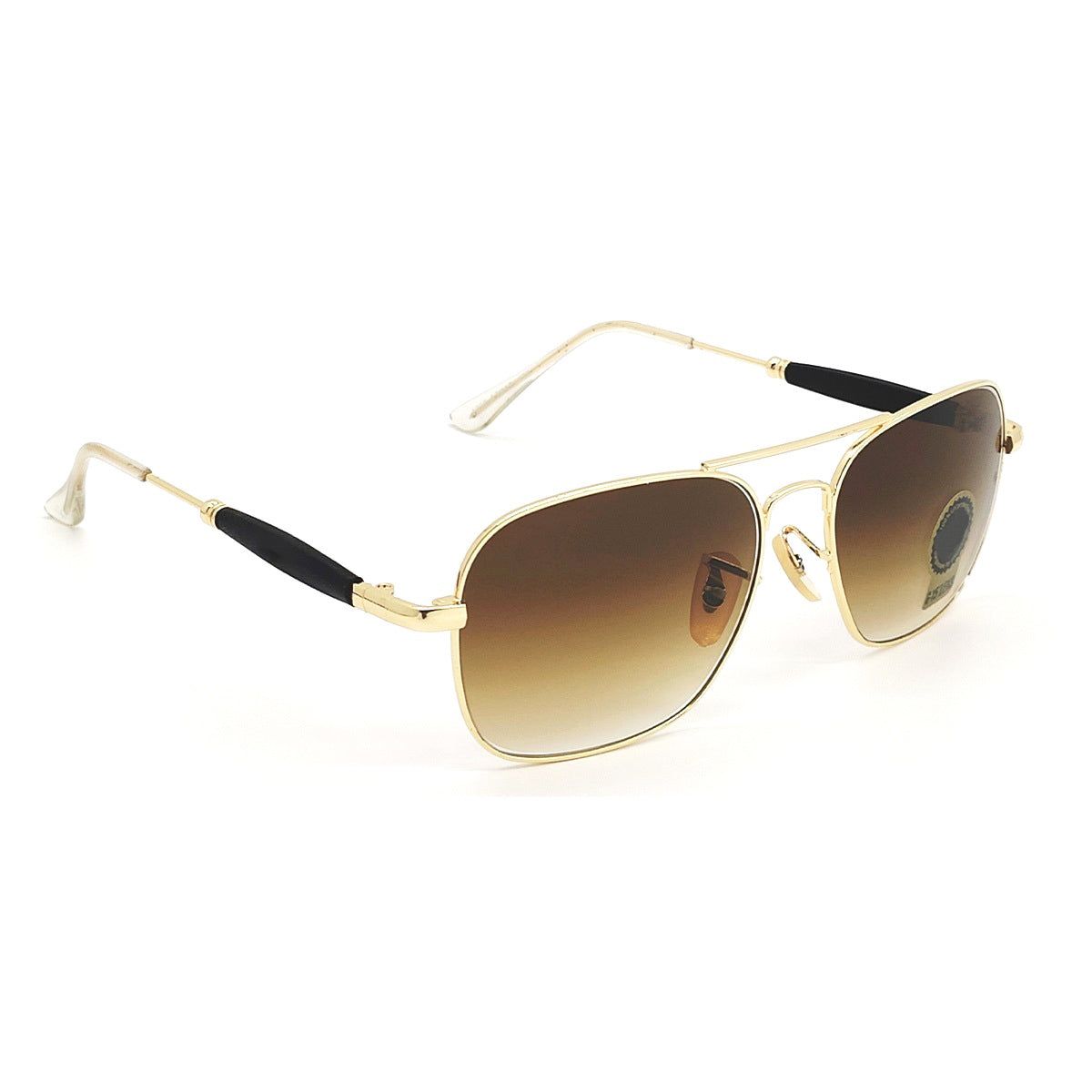 Brown Alicent Square Sunglasses (SUN-RN-1208-BRN2GLD-M)