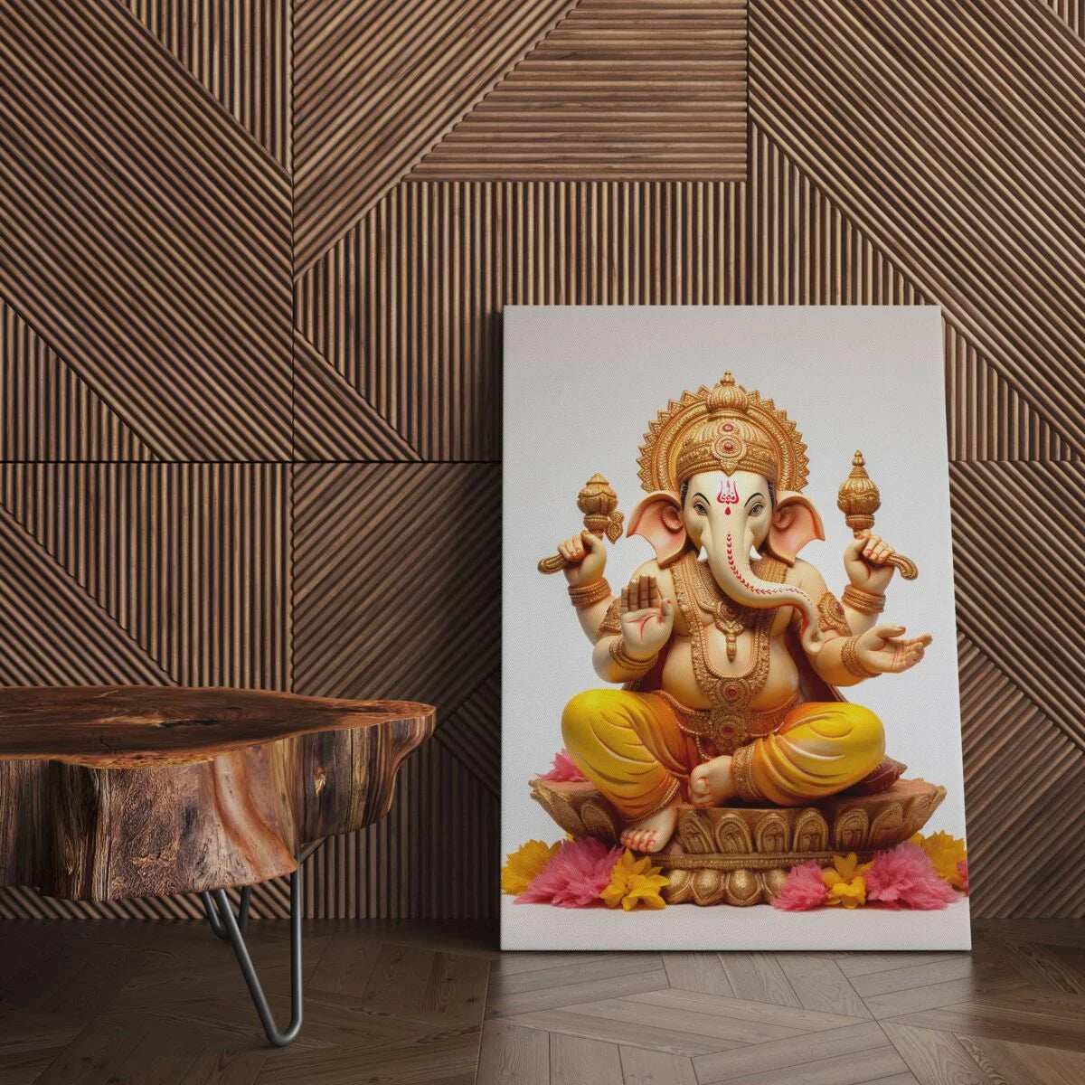 CH-GN3 Lord Ganesh Canvas Paintings For Wall Decoration For Living Room Bedroom Home Office & Hotels SWASTIK CREATIONS The Trend Point