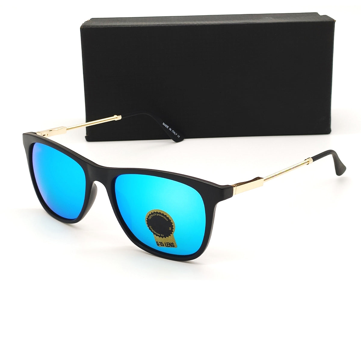 HIBA 4209 Square Sunglasses (SUN-RN-4209-AQB3GLD-M) SWASTIK CREATIONS The Trend Point