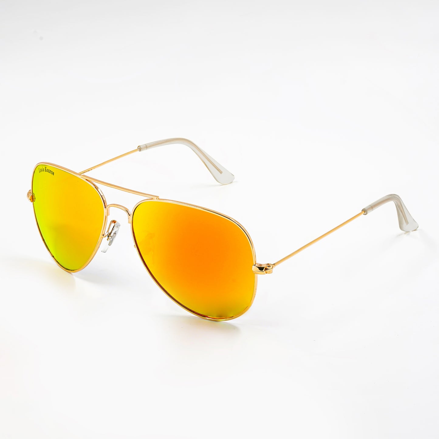 Orange Armstoner Aviator Premium Sunglasses (SUN-LK-3026-ORG3GLD-M) SWASTIK CREATIONS The Trend Point