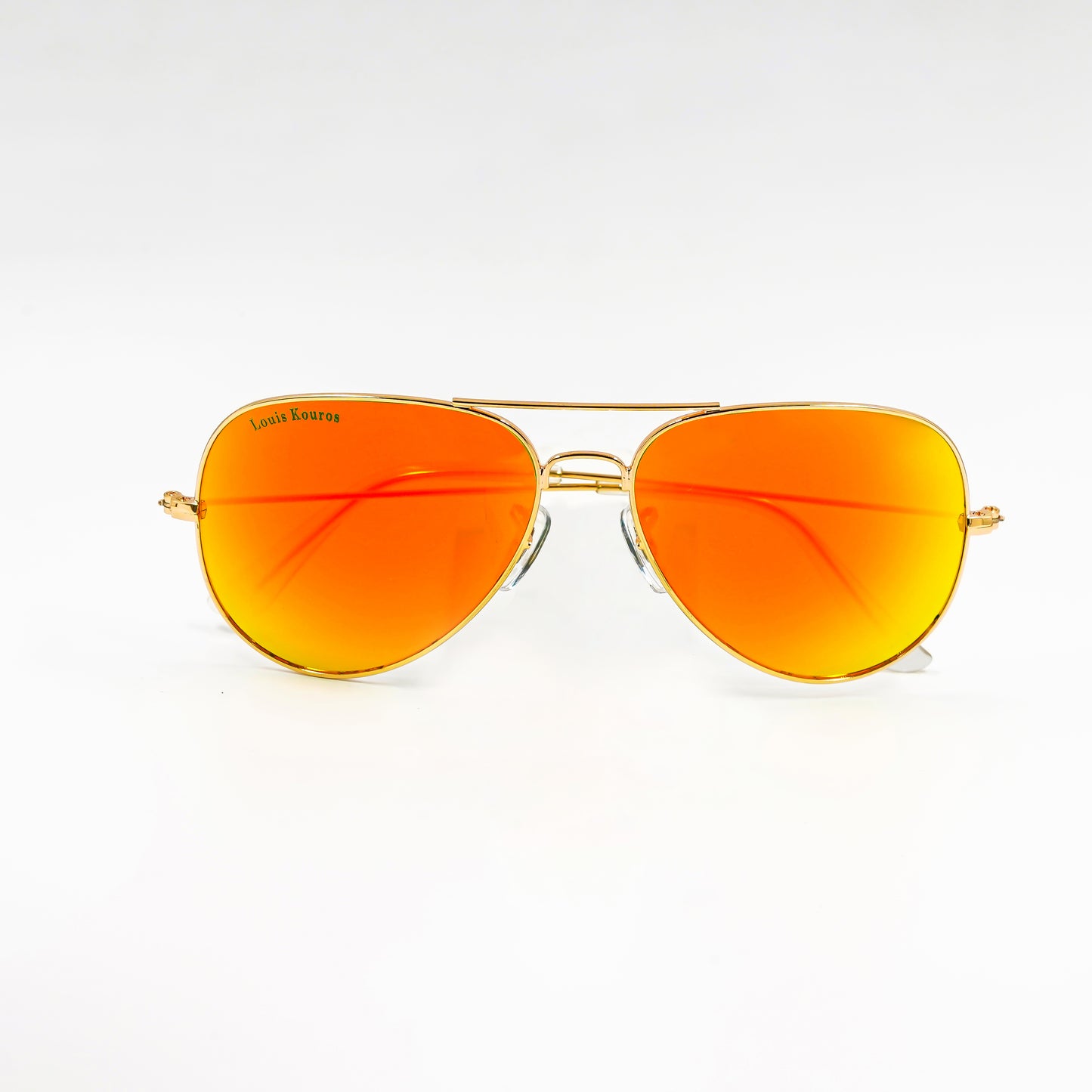 Orange Armstoner Aviator Sunglasses (SUN-LK-3026-ORG3GLD-M) SWASTIK CREATIONS The Trend Point