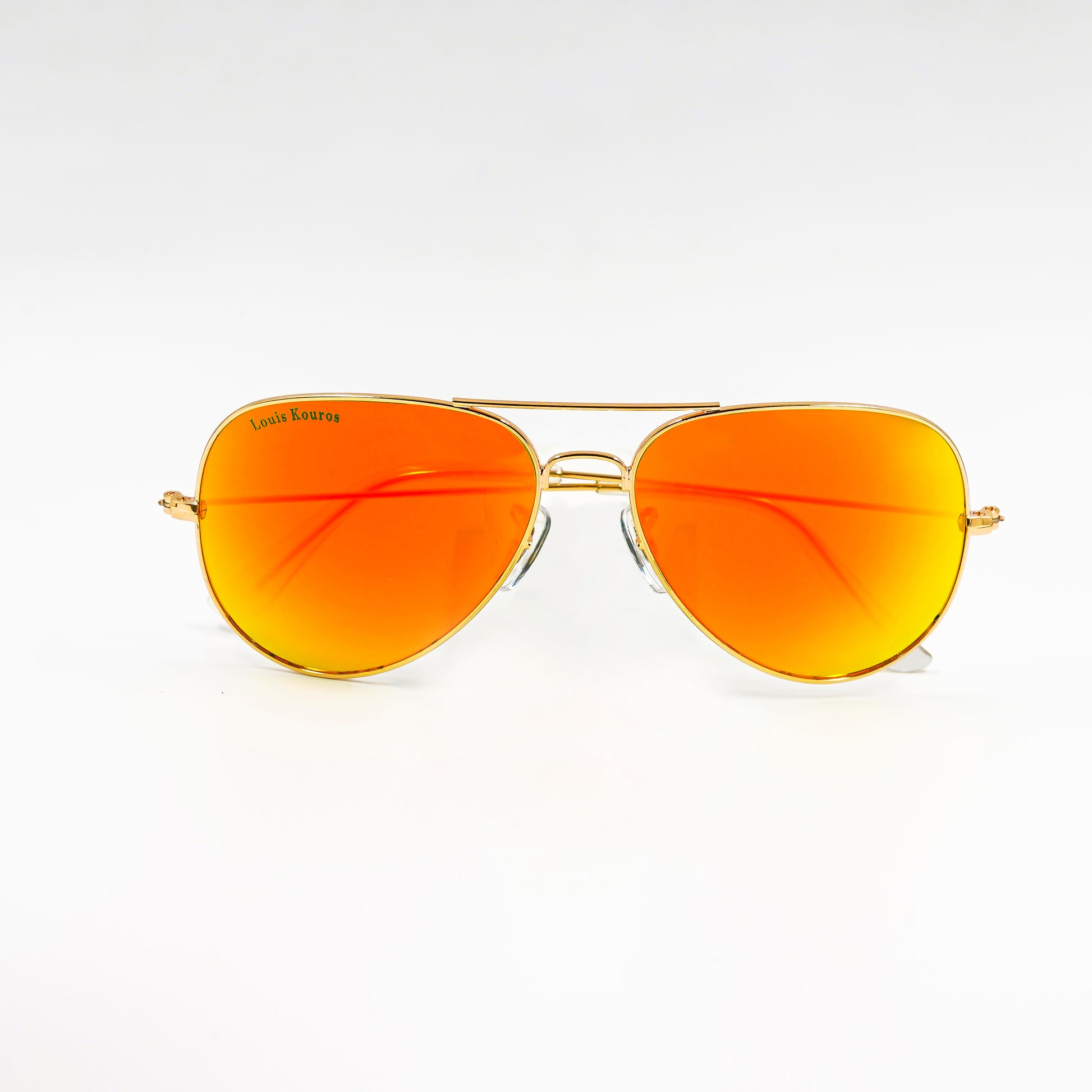 Orange Armstoner Aviator Premium Sunglasses (SUN-LK-3026-ORG3GLD-M)