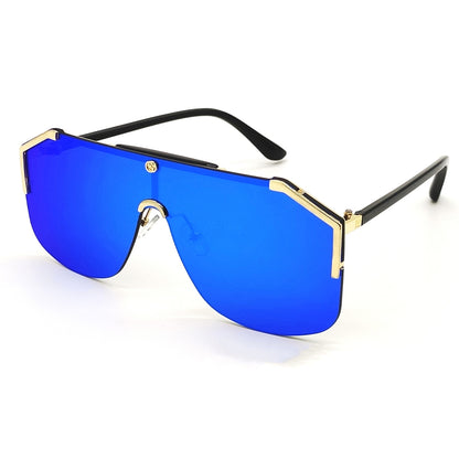 Blue California Square Sunglasses (SUN-GC-0291-BLU3GLD) - SWASTIK CREATIONS The Trend Point